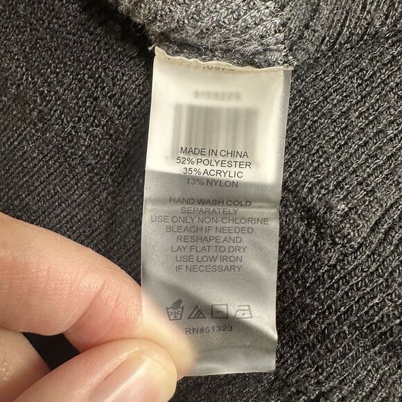 Vince Camuto Waffle Stitched Colorblocked Sweater Womens Large White Grey Black - Picture 10 of 13